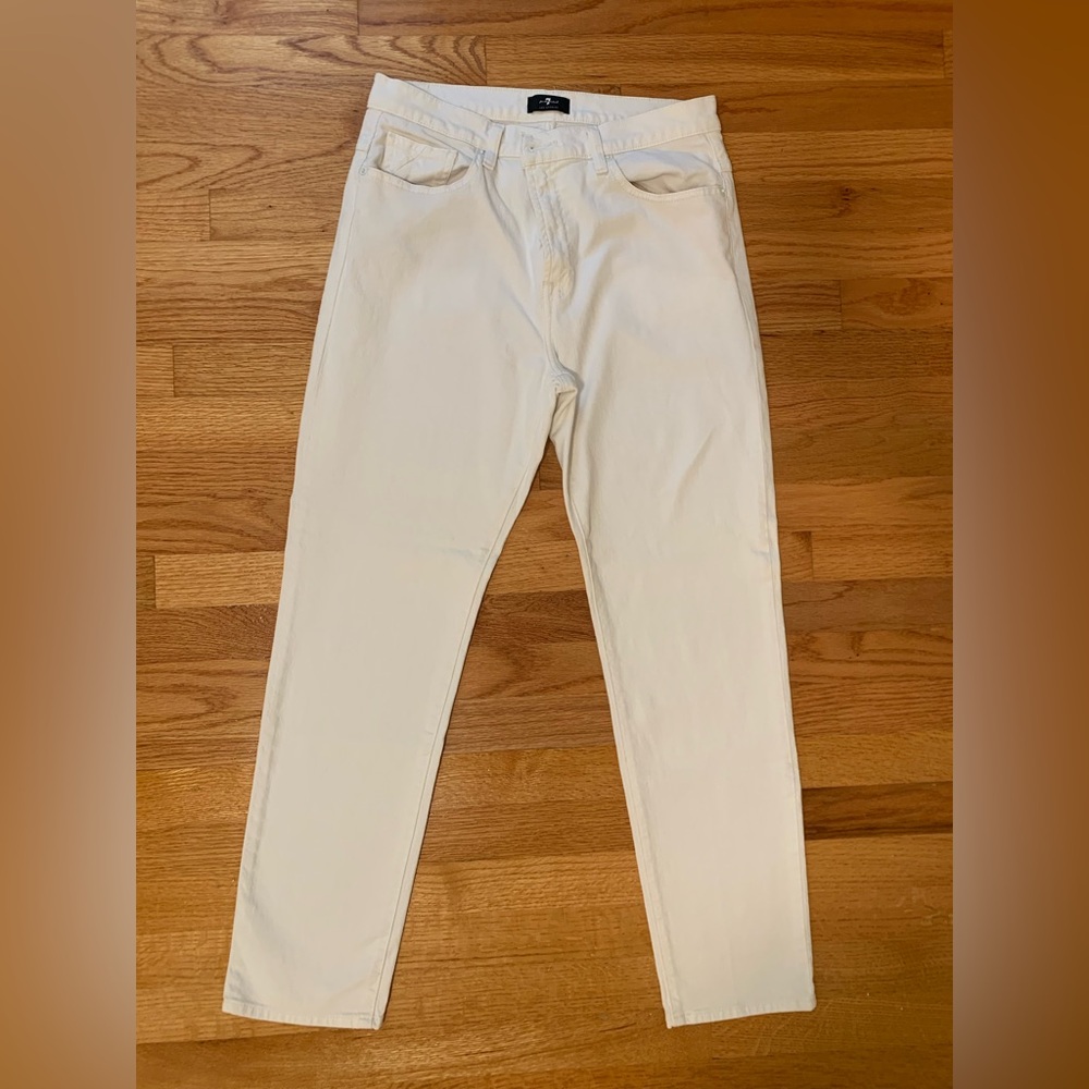 7 For All Mankind Peggi High Waist Straight Leg Jeans White Size 31